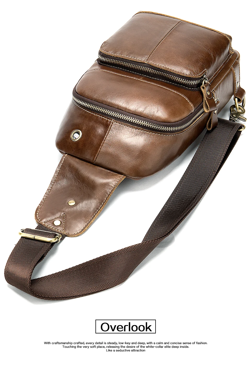 Мужская сумка через плечо WESTAL, натуральная кожа, слинг/нагрудные сумки, повседневные сумки через плечо для мужчин, сумка через плечо, зарядка через USB, нагрудная сумка 8575