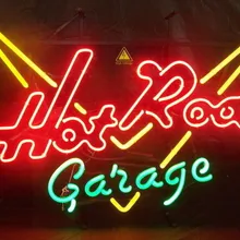 На заказ Винтаж автомобиль Hot Rod ГАРАЖ стекло неоновый свет знак пивной бар