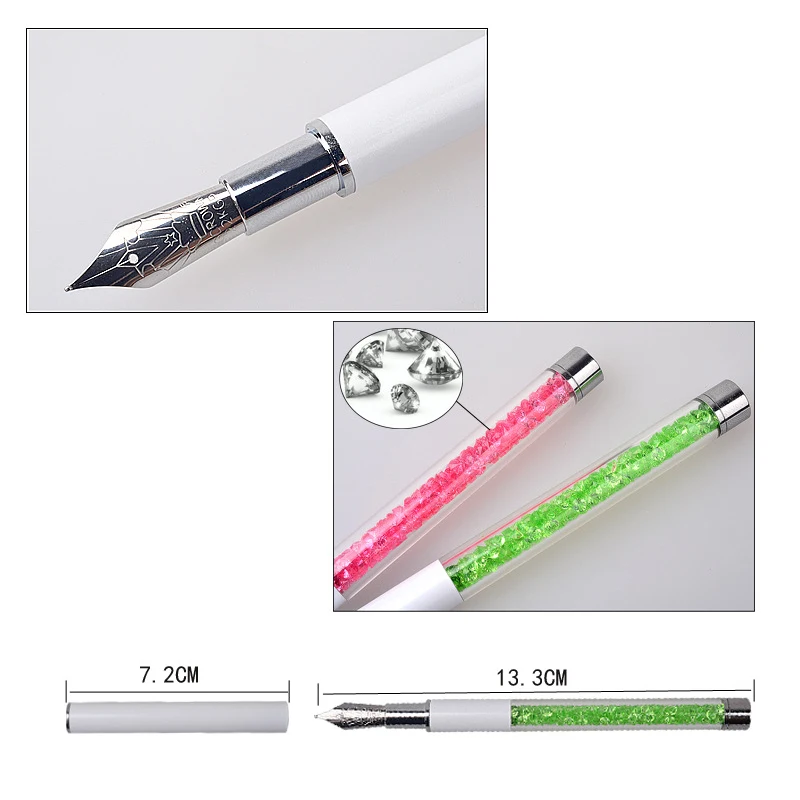 

1pc Crystal Nail Painting Art Pen Tool Manicure Nail Art Accessories and Tools with 5pcs Dotting Pen Heads replacement