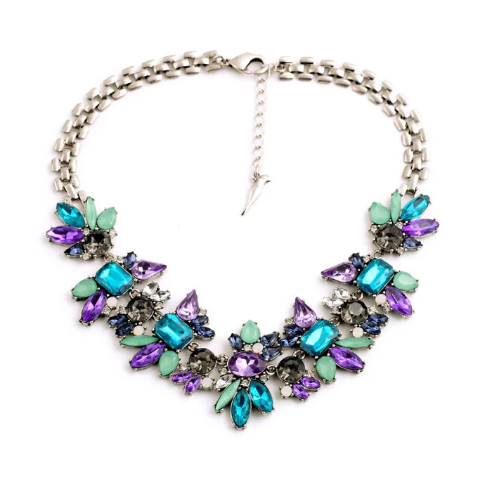 Роскошные хрустальные Цветочные Подвески ожерелье KISS ME модные ювелирные изделия женские аксессуары - Окраска металла: Покрытие антикварным серебром