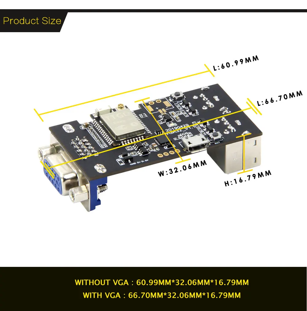 TTGO VGA32 V1.1 ESP32 контроллер PS/2 мышь и клавиатура графика контроллера, игровой движок ANSI/VT терминал для ESP32