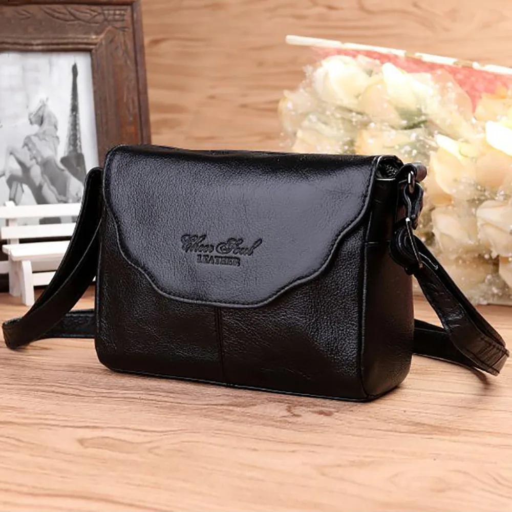 

New Genuine Leather Women Messenger Bags First Layer Cowhide Casual Ladies Hobo Cross Body Bags Famous Brand Single Shoulder Bag