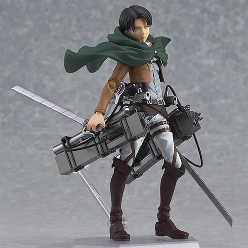 

Attack on Titan Levi Ackerman Anime Figures Toys Figma 213 Action Figure 15CM PVC Model Toy Doll with Box Kids Gift