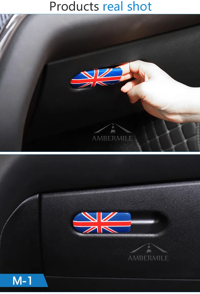 ABS Car Storage Box Switch Handle Cover Glovebox Handle Sticker for Mini Cooper Countryman F60 Accessories Car Styling (6)