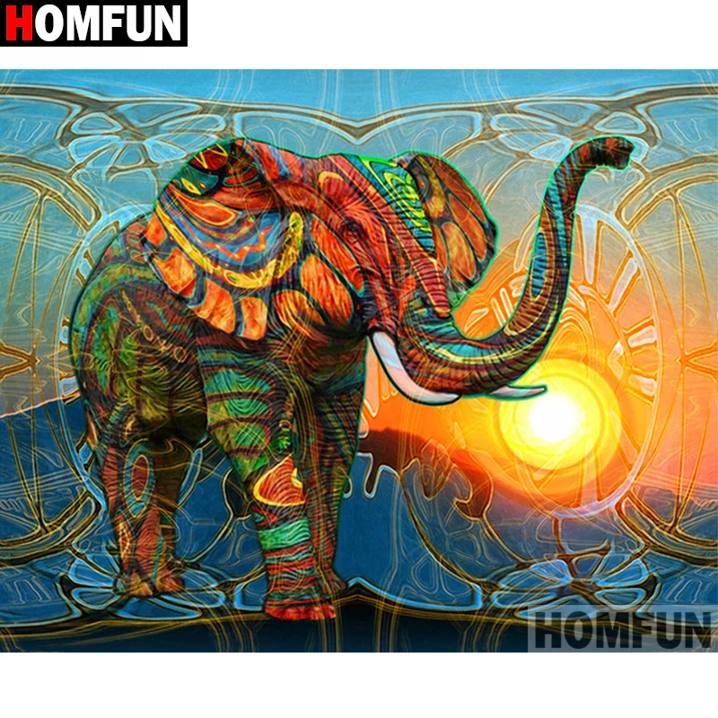 Алмазная живопись HOMFUN слон алмазная вышивка 5D сделай сам с полными