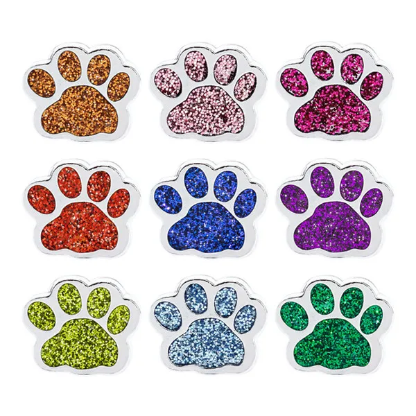 10Pcs/Lot 8mm Slide Charms Bracelets Jewelry Making Bling Enamel Cat Dog Bear Paw Footprint Fit Pet Collar Wristbands Belts | Украшения и