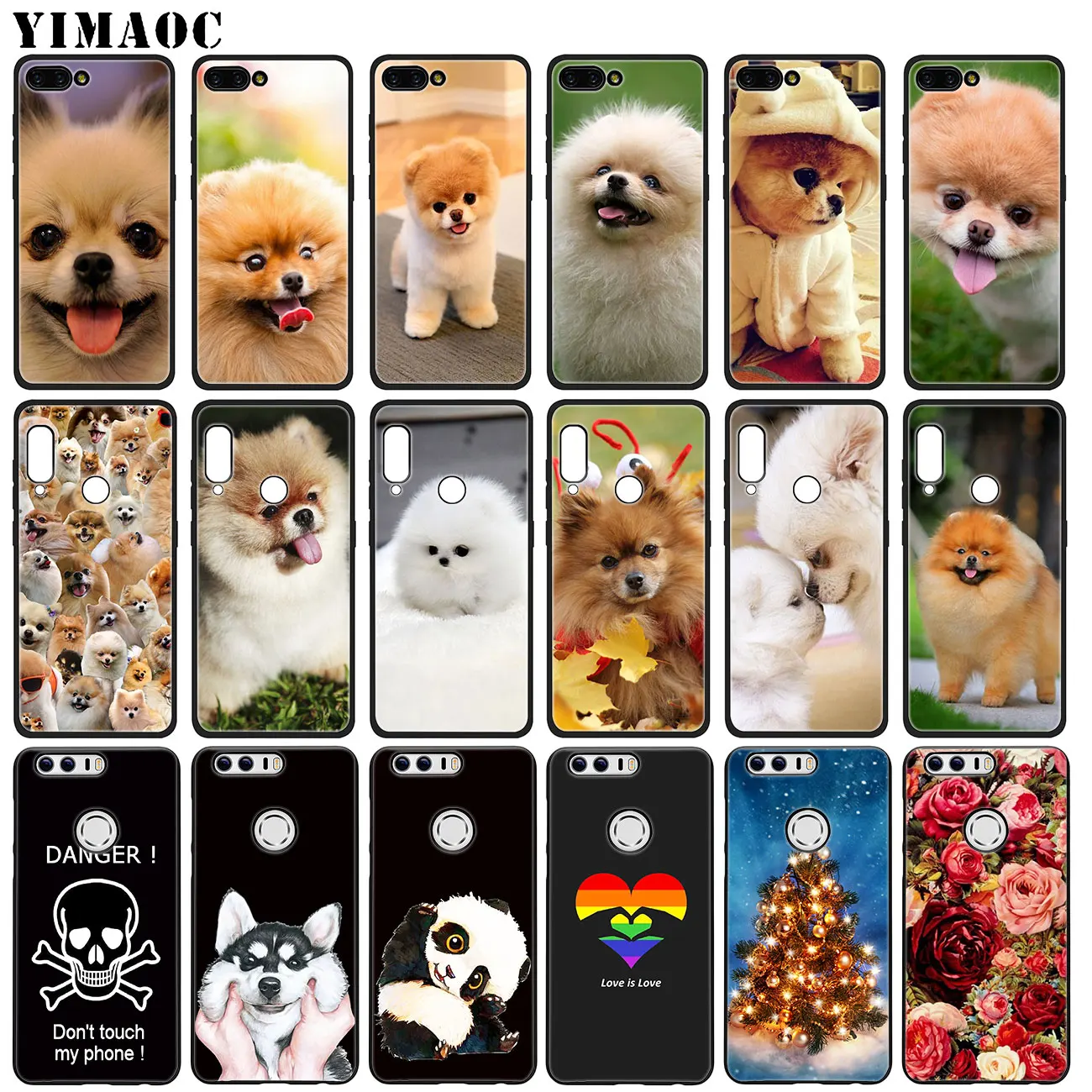 

YIMAOC Pomeranian dog dogs Soft Silicone Case for Huawei Honor 20 Pro 8C 8X 8 9 9X 10 Lite 7X 7A Pro Black Cover