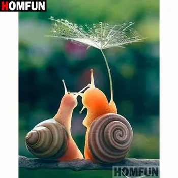 

HOMFUN Full Square/Round Drill 5D DIY Diamond Painting "Animal snail" 3D Diamond Embroidery Cross Stitch Home Decor A20163