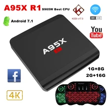 A95X R1 Android 7.1 TV Box Amlogic S905W 2G RAM 16G ROM 2.4G WiFi Smart TV Set Top Box Mali-450MP5 HD 4K Media Player PK X96mini