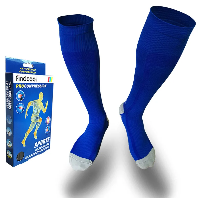 Findcool 1 пара Высокое качество сжатия ног носки для подошвенный фасциит пяточная шпора Арка Боль удобные носки венозной носок - Цвет: Blue Grey