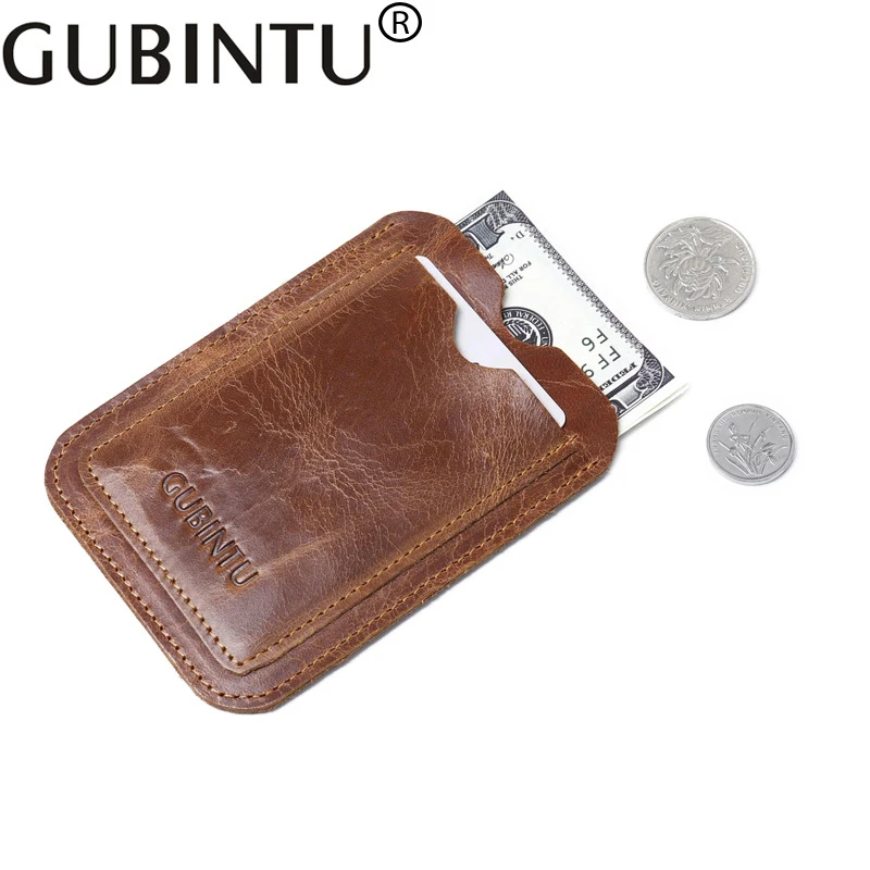 

Mini Small Bank ID Business Credit Slim Card Holder Genuine Leather Men Wallet Male Purse Case On Pocket For Cardholder Kashelek