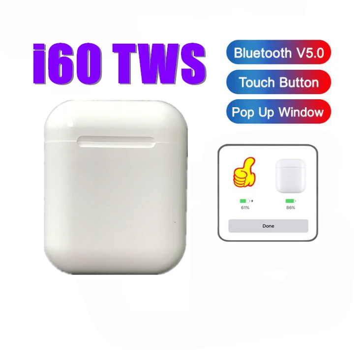 

i60 TWS Wireless Bluetooth Sport Earphones Earbuds Headset for apple xiaomi SmartPhones PK i10/i12/i13/i15/i20/i21/i30/i50 TWS