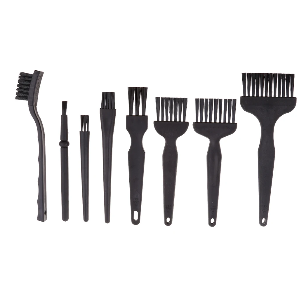 8 Pcs ESD Plastic Safe Handle Anti Static Brushes Kit Set Detailing Cleaning Tool for Phone PCB Repair Work