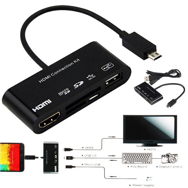 

11Pin Micro USB Phone to HDMI TV HDTV Video Adapter Card Reader Kit for Samsung Galaxy Tab 3 8.0 Note 10.1 P600 S3 S4 S5 Note2/3