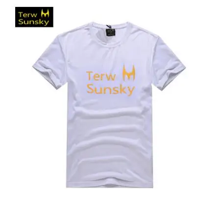Новая летняя Горячая Распродажа Terwsunsky Мужская быстросохнущая Спортивная футболка с коротким рукавом TR021 - Цвет: TR021 white