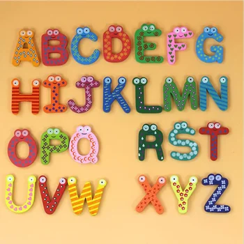 

Rosana Wooden Magnet Montessori Mobile Alphabet Table Fridge Sticker Kids Education Learn Smart Decorative 26 Letters Toys