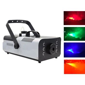 

1500W LED Smoke Machine/Fog Machine With 6x3W RGB 3IN1 LED Lights/Pyro Vertical Stage Fogger/Remote Control Haze Mist Machine