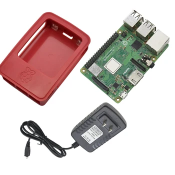 

4 in 1 for Raspberry Pi 3 Model B+(Plus) Board + Abs Case + 5V 3A Power Adapter + Heatsink Kit for Raspberry Pi 3B+