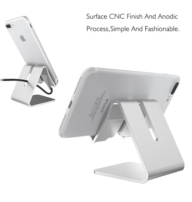 SZYSGSD Universal Phone Holder Aluminum Alloy Holder Charging Dock for iPhone 6 6s 7 8 X Tablet Desk Mount Stand Pad
