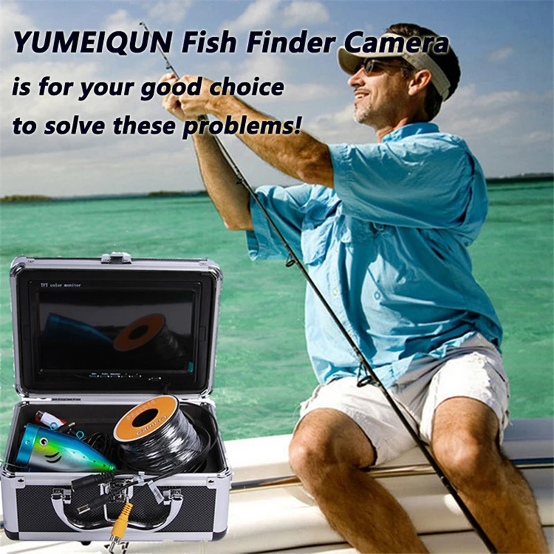 YUMEIQUN 7 дюймов 30 М Подводная рыболовная камера HD 1000TVL Fishfinder камера комплект записи DVR зимняя ледовая Рыбалка инфракрасная лампа