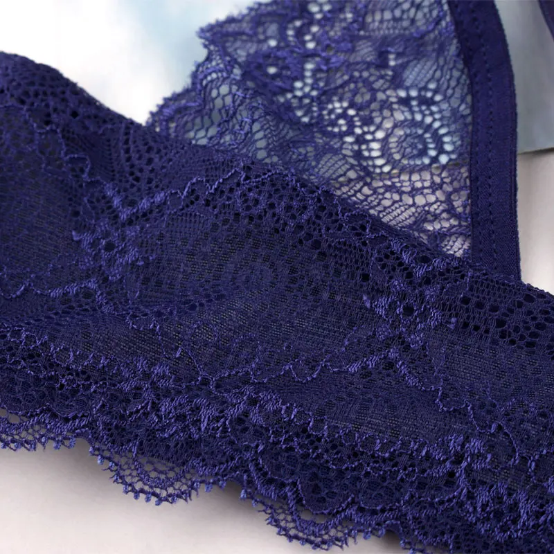 Рисунок сексуальный кружева дамы застежка спереди bralette бесшовное белье