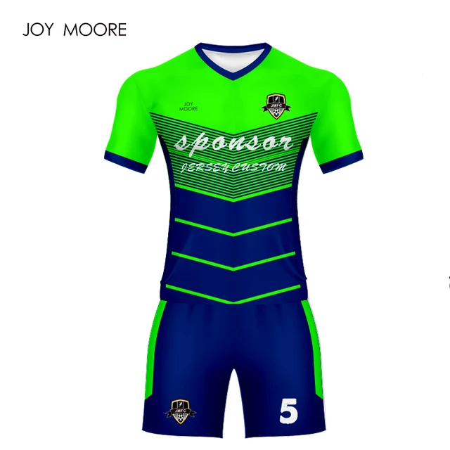 new arrival blue and green football jersey custom professional design