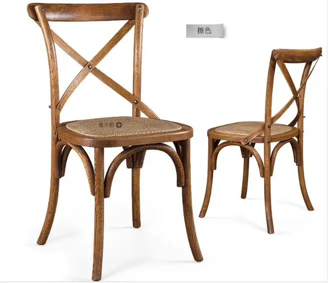 Американский Стиль село твердый деревянный стул ретро Обеденная спинка кресла Простой назад кирпич кресло бытовой Cafe сиденье