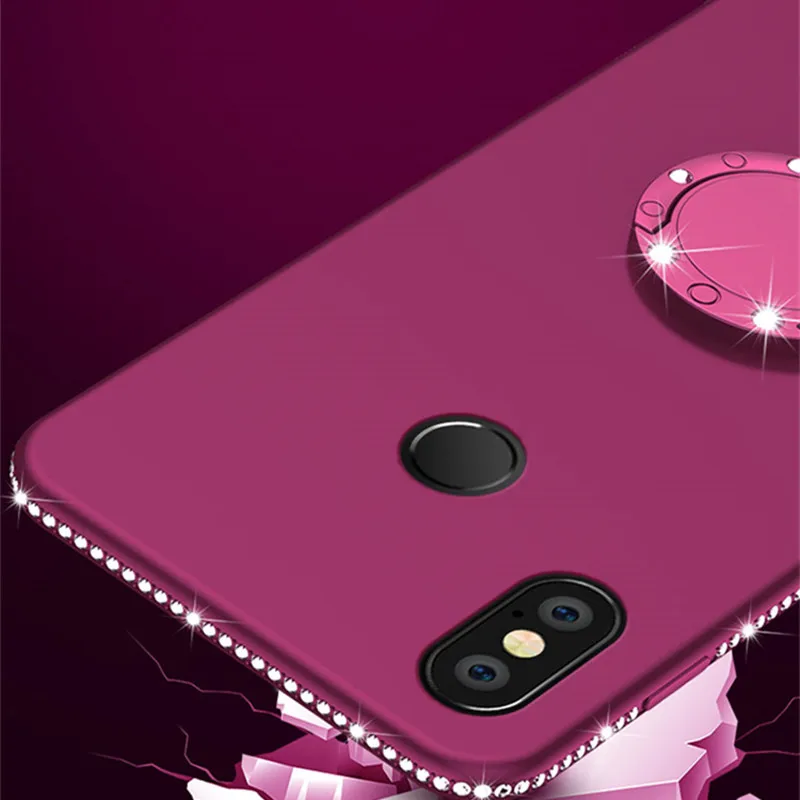 Ультратонкий матовый чехол со стразами для Xiaomi Mi 8 Lite 8se A1 A2 MAX3 Redmi 6 Pro 6A Note 4X 5 мягкий