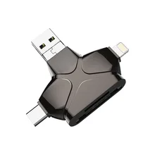 Мульти в 1 кард-ридер USB 3,0 для Micro SD кард-ридер адаптер для флеш-накопителя мульти молниеносный ридер для iPhone Android окно