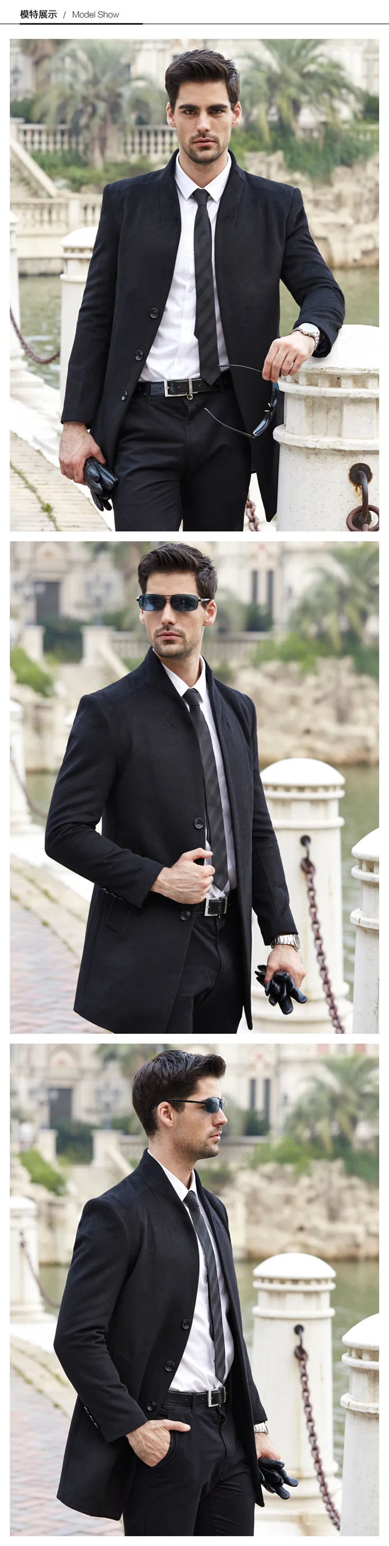 cuble casaco masculino fino longo seção casaco