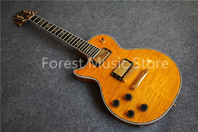 

Hot Sale Left Handed Quilted Finish Suneye LP Supreme Electric Guitar Real Abalone Inlay As Pictures
