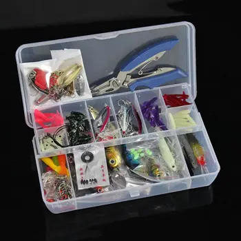 

132 Pcs Fishing Lures Set Mixed Minnow Hooks Fish Lure Kit In Box Artificial Bait Fishing
