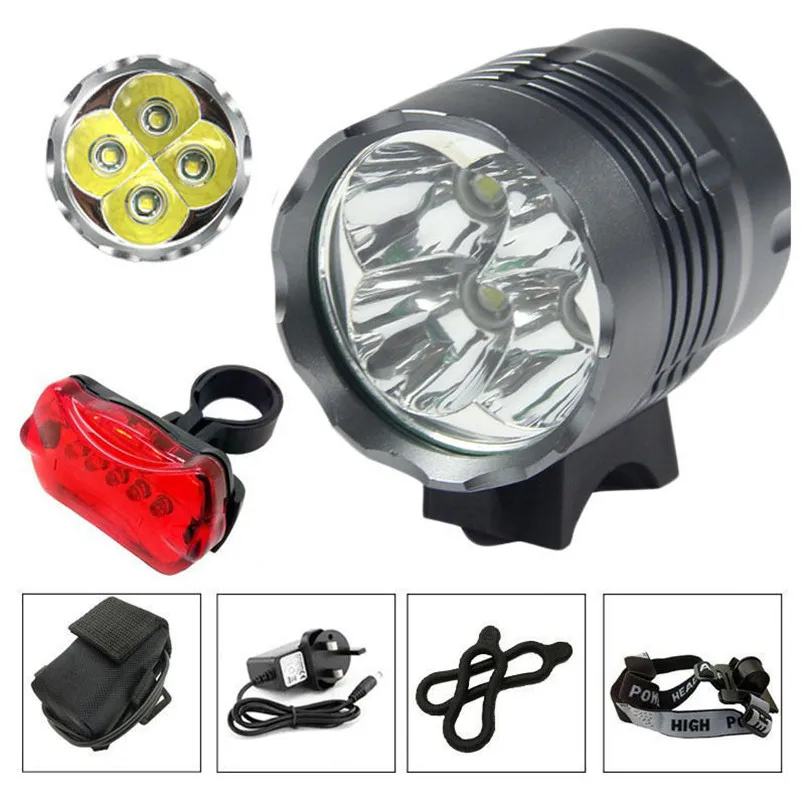 

Rechargeable Bike Light 3 Modes Bike Light Front 5200LM 4x T6 LED Bicycle Light MTB Bicycle Headlight Waterproof Lamp 30AT28.