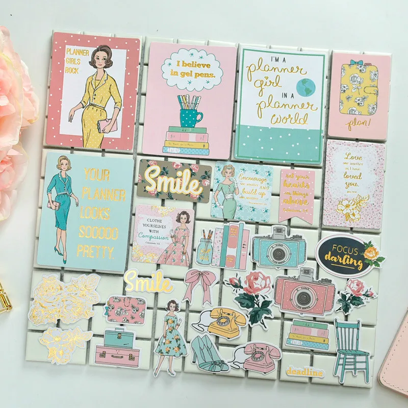 

25pcs Pretty Lady Cardstock Die Cuts for Scrapbooking Happy Planner/Card Making/Journaling Project