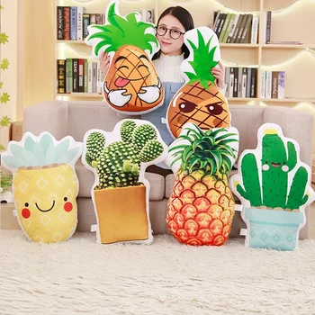 

1pc New Simulation Plant Plush Pillows Stuffed Plush Pineapple Cactus Pillow Cushions Home Decoration Kids Gifts Girls Gifts