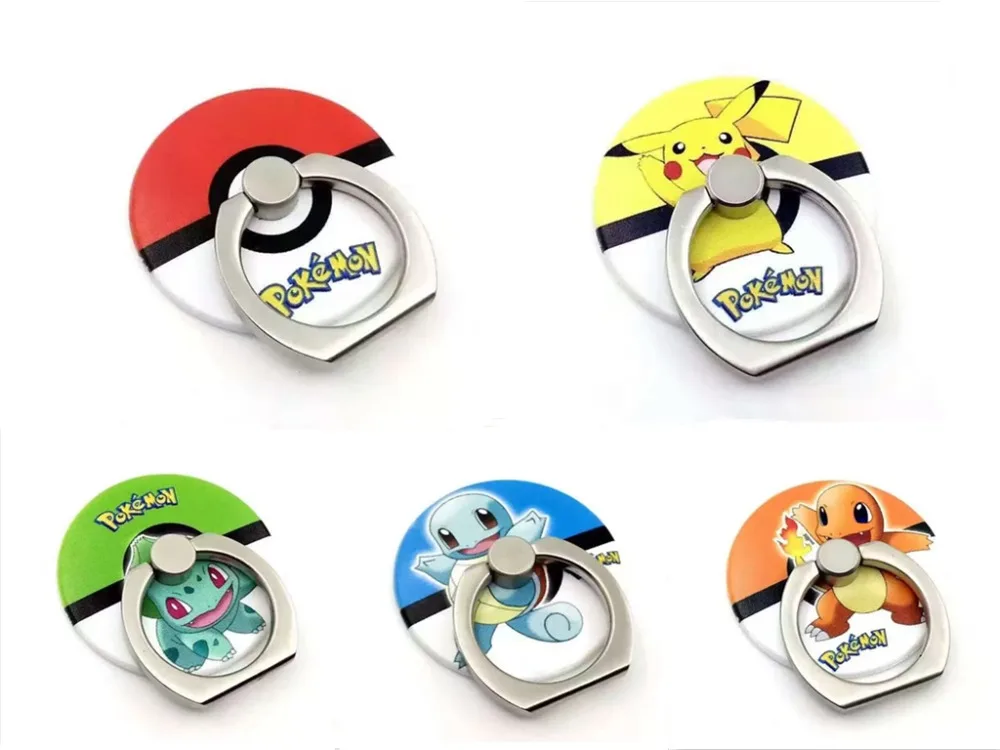 New Cartoon Pokemon Go Pikachu Finger Ring Phone Holder Poke Ball Mobile Phone Stents for iPhone Samsung all Smart Phone