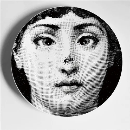 Rosenthal Piero fornasetti таблички черный/белый иллюстрации висит блюда по производству образцов/дома/отеля Декор Кавальери уход за кожей лица керамические изделия - Цвет: 4