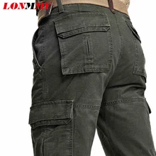 LONMMY 30-42 армейские брюки карго мужские брюки военные брюки мужские хлопок Повседневная одежда прямые с несколькими карманами зима