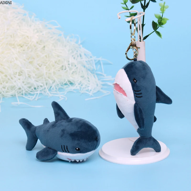 

1Pcs 15cm Cute Simulation Shark Plush Key Chain Pendant Toys Soft Cartoon Whale Stuffed Doll Backpack Keychain Bag Kids Gifts