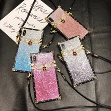 Girl Glitter Soft Back Cover Cases for iphone 7 8 6SPlus Luxury Cute Bling TPU Case for Samsung S8 S9 S10Plus Note8 9 Phone Case