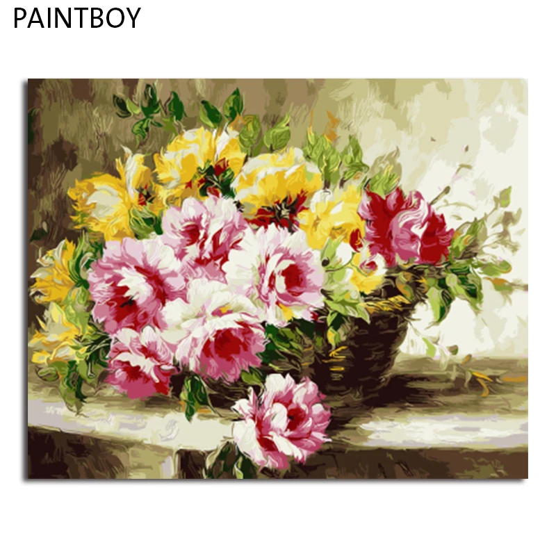 

PAINTBOY DIY Framed Pictures Painting By Numbers DIY Digital Canvas Oil Painting Home Decor For Living Room Wall Art