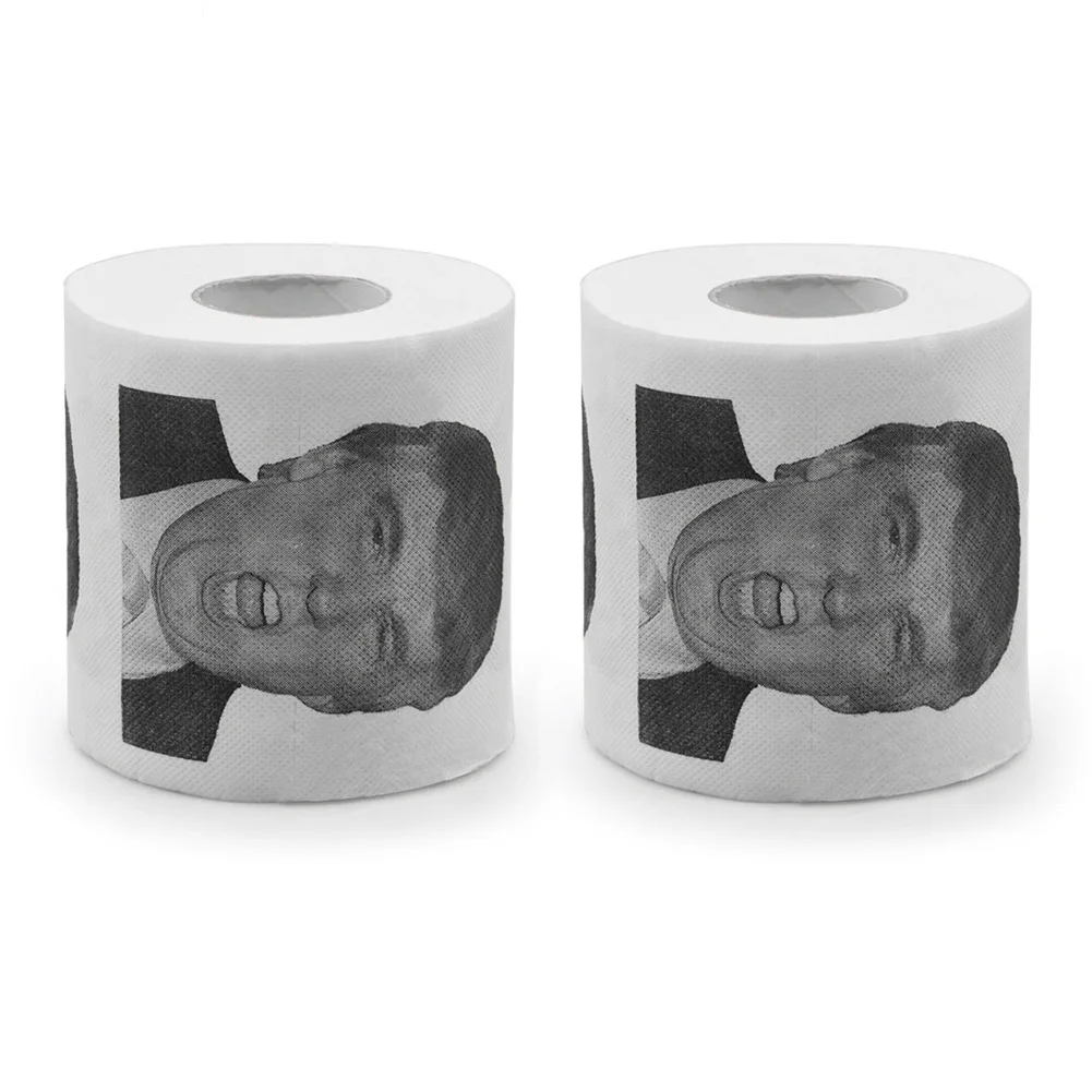 Economical 1/2/5Pcs Donald Trump Humour Toilet Paper Roll Funny Gag Gift for Bathroom ds99 - Color: 2 pcs