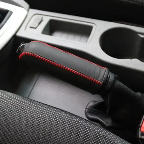 

Car styling genuine leather handbrake cover case for Ford Focus 2 Focus 3 2005-2016 auto accessoreis