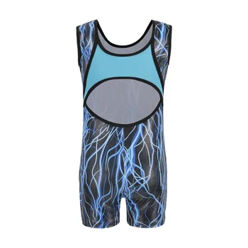 

Girls gymnastics clothing dance clothes sleeveless lightning lightning pattern body suit ballet gymnastics Dance dance practice