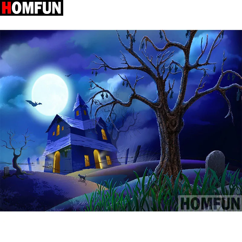 HOMFUN Full Square/Round Drill 5D DIY Diamond Painting &quotCastle scenery&quot 3D Embroidery Cross Stitch Home Decor Gift A17429 | Дом и сад