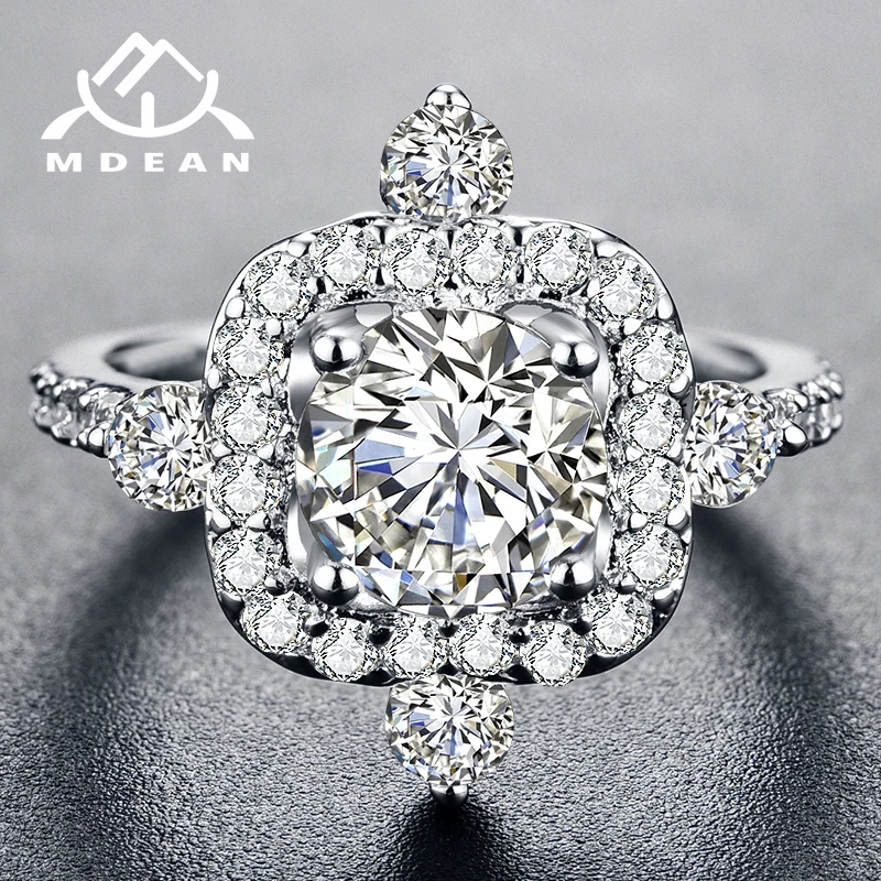 

MDEAN White Gold & Rose gold Color Wedding wedding Rings for Women AAA Zircon Jewelry accessories Bague Bijoux Size 5-12 H1020