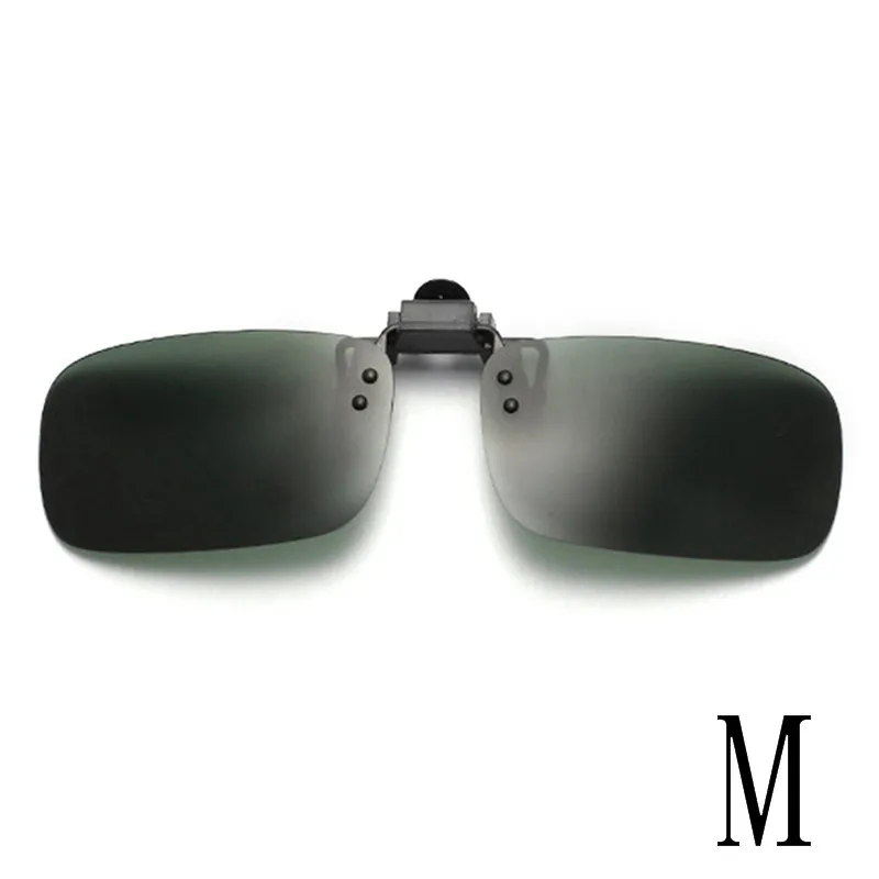 Клип на очки для глаз ночного видения Поляризованные линзы для вождения солнцезащитные очки Флип анти УФ блики солнцезащитные очки для близоруких линз-желтый - Цвет линз: Dark Green-M