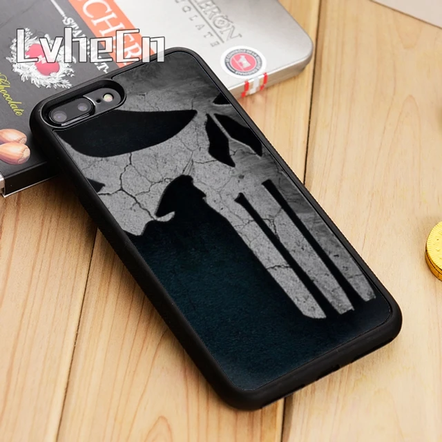 

LvheCn The Punisher Skull Logo Phone Case Cover For iPhone 5 6s 7 8 plus 11 pro X XR XS Max Samsung Galaxy S6 S7 edge S8 S9