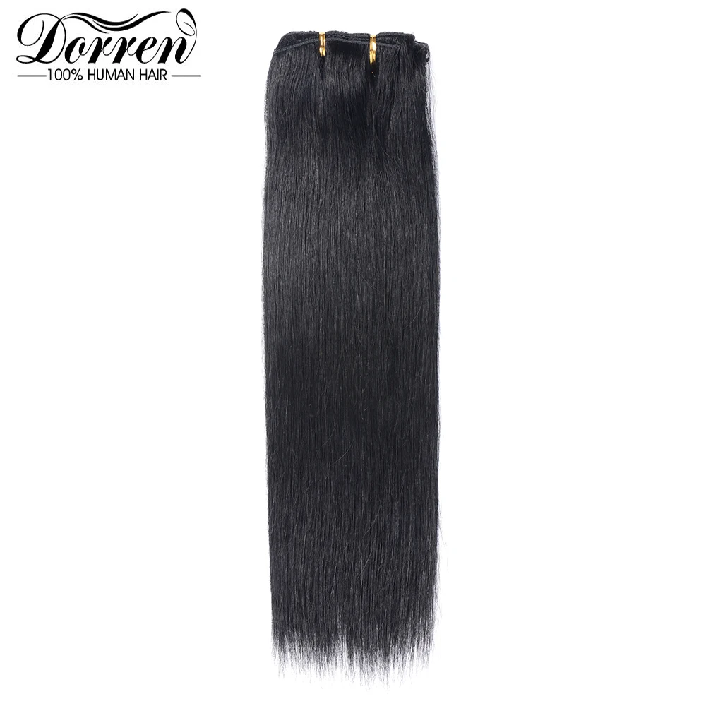 

Doreen 10 12 14 16 Malaysia Short Double Weft Clip In Human Hair Extensions Thick 100% Straight Hair Clip In Extensions 7 Pieces