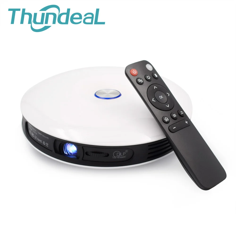 Thundeal T19 Mini DLP Projector 450 ANSI HD Proyector Support AC3 1080P video Home Theater Android 6.0 WIFI 3D Beamer Battery